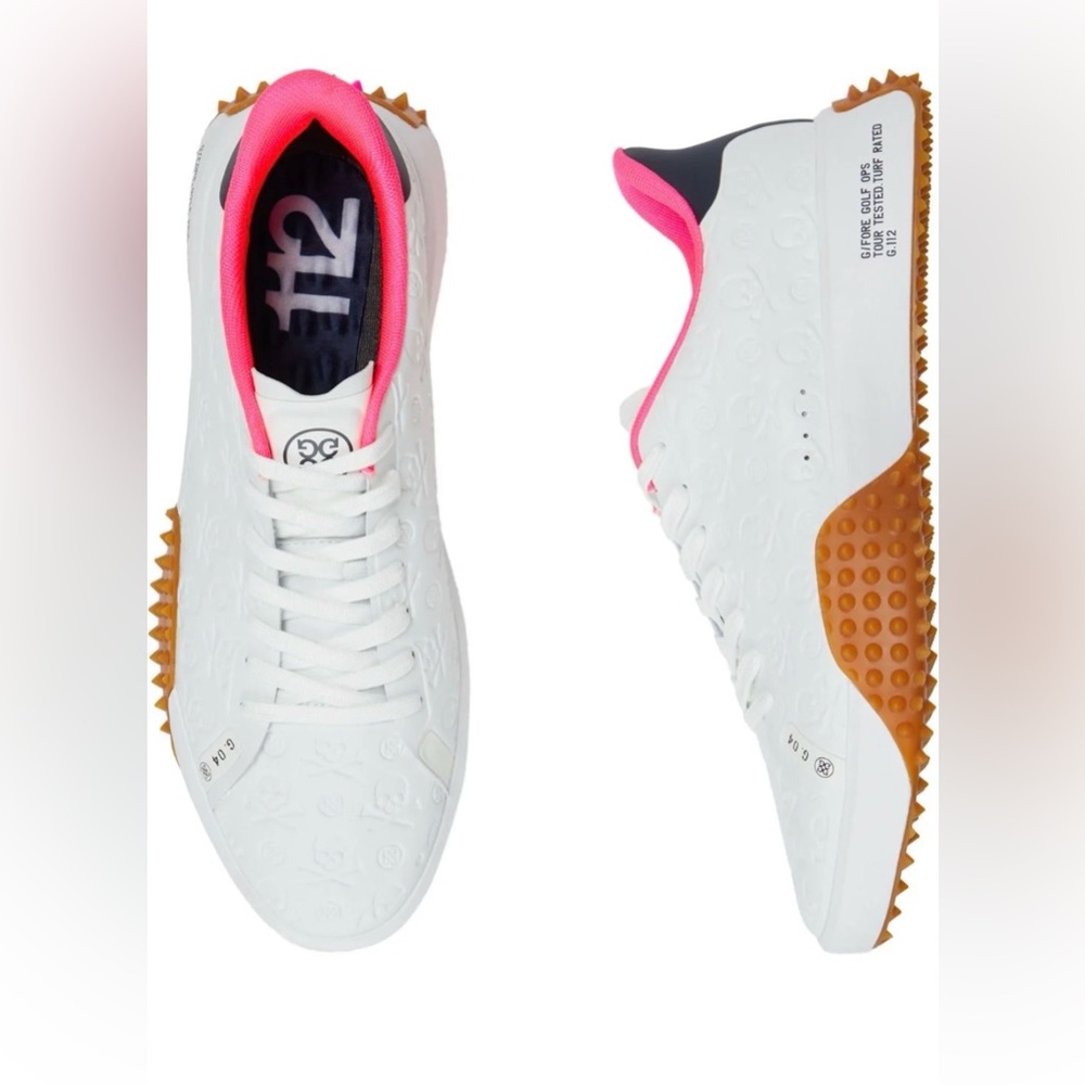 G/FORE Men's White & Pink Athletic/Golf Sneakers - BRAND NEW IN BOX